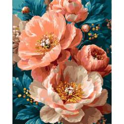 Рожеві півонії з фарбами металік