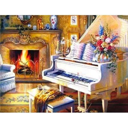 Белый роскошный рояль 