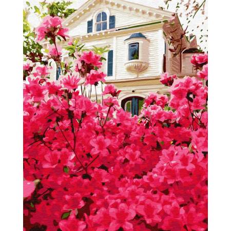 Картина за номерами Будиночок у квітковому саду, GX30186
