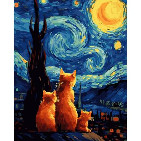 Картина за номерами Коти зоряної ночі, ANG595