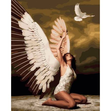 Картина за номерами Дівчина з крилами, ANG599