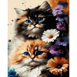 Котики з квітами
