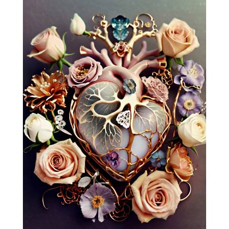 Ніжне серце (стрази AB+FD)