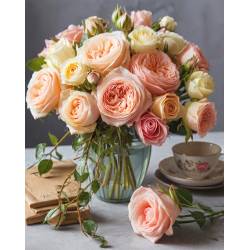 Чайні троянди (стрази AB+FD)