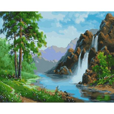 Картина за номерами Мальовничий водоспад, GX21224