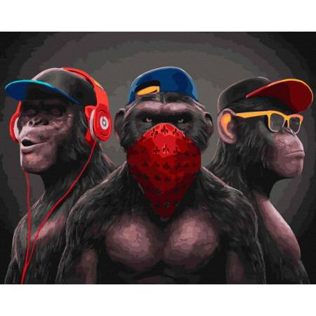 Картина за номерами Три обезьяни, GX43453