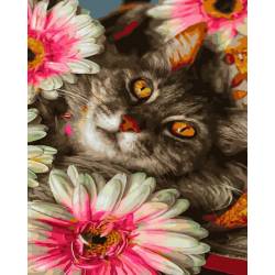 Удивительный кот в цветах