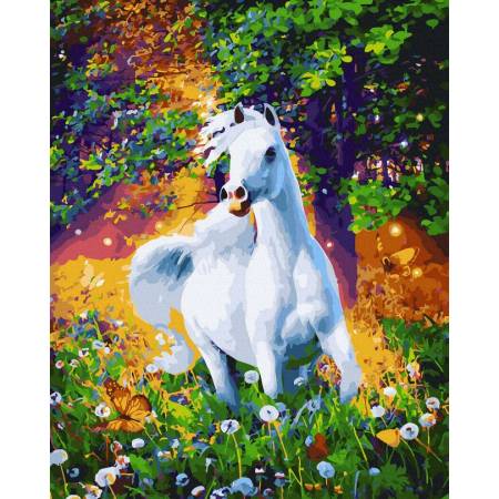 Картина за номерами Білий кінь, GX45810