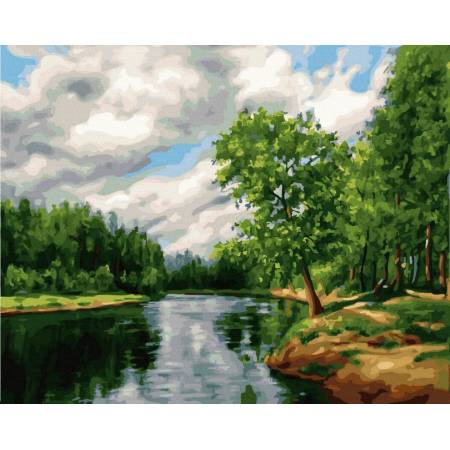 Картина за номерами Лісова річка, GX4635