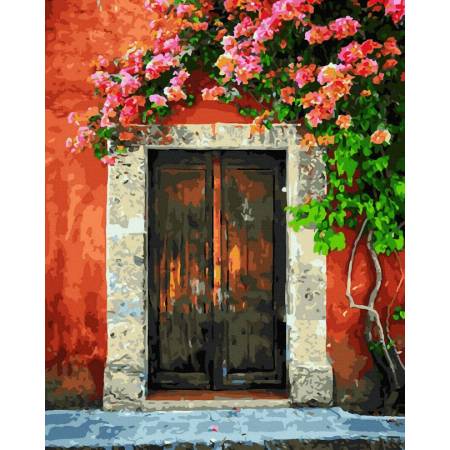 Картина за номерами Двері у квітах, GX44408