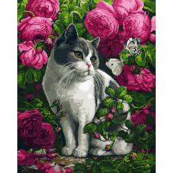 Котик среди роз
