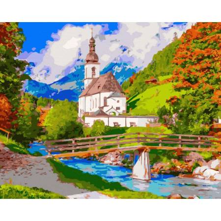 Картина за номерами Церква в горах , GX45143