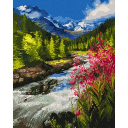 Картина за номерами Гірська річка пейзаж, GX45173