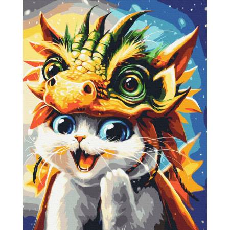Картина за номерами Кіт дракон, BS53894