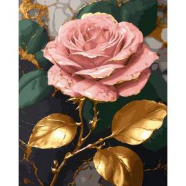 Рожева троянда з фарбами металік