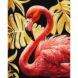 Утонченный фламинго с красками металик 
