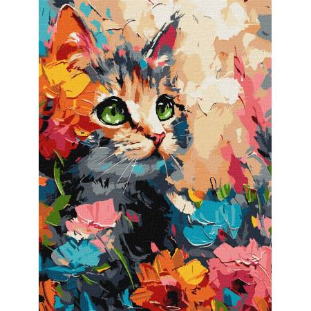 Картина за номерами Пухнастий котик, KHO6598