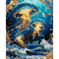 Світло медуз над хвилями з фарбами металік 