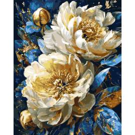 Королевские пионы с красками металлик