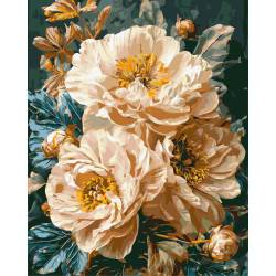 Ніжні півонії з фарбами металік