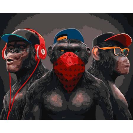 Картина за номерами Три мавпи, LW 3198