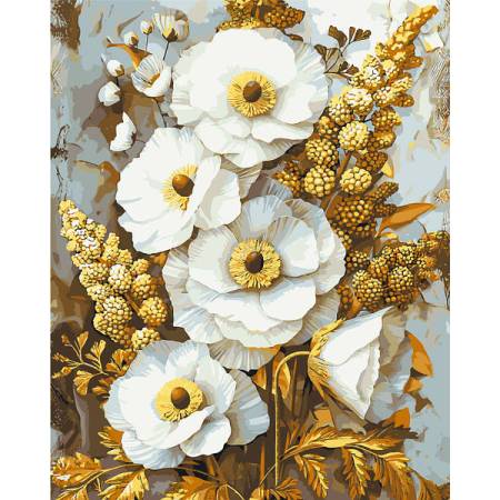 Картина за номерами Благородні квіти. З фарбами металік, LW3336
