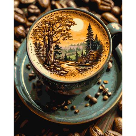 Картина за номерами Кава з ароматом лісу, LW3541