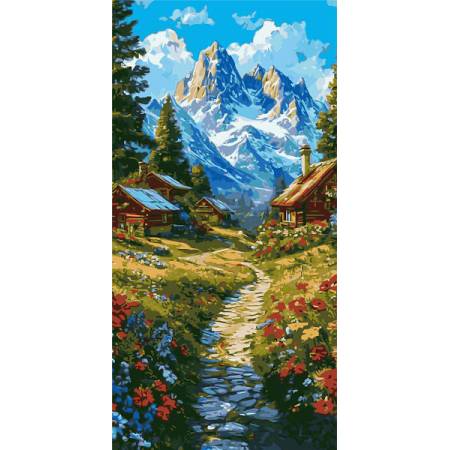 Картина за номерами Ранкова дорога у гори , LW5162
