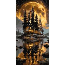 Дом в лесу с красками металлик