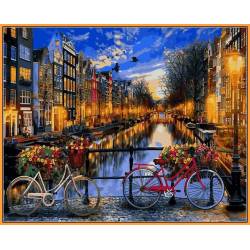 Вечерний Амстердам в раме 