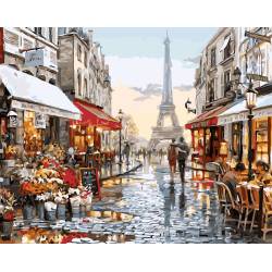 Париж після дощу, кольорове полотно