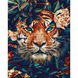 Тигр в цветах 