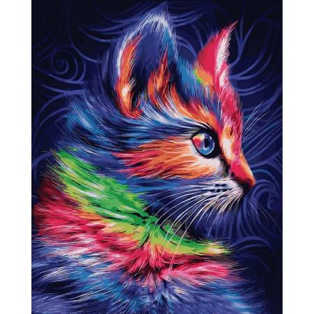 Картина за номерами Різнобарвне кошеня, VP1252