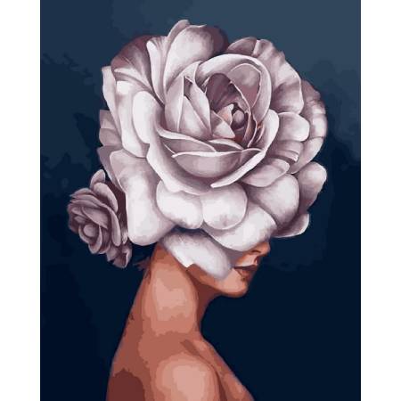 Картина за номерами Дівчина-троянда, VP1334