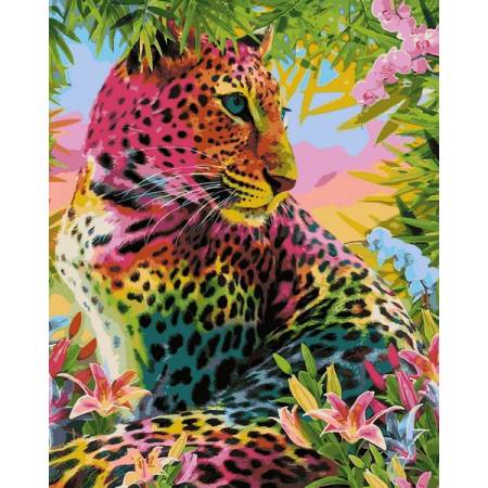 Картина за номерами Разноцветный гепард , VP1348
