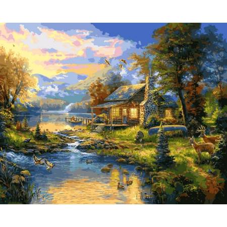 Картина за номерами Дом у озера , VP1355