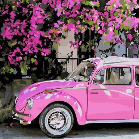 Розовое авто