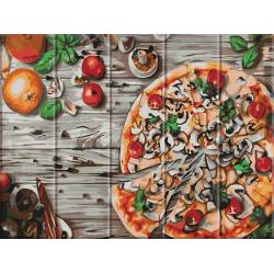 Картина за номерами на дереві "Піца"