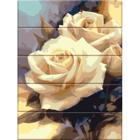 Картина за номерами На дереві "Пастельні троянди", ASW043