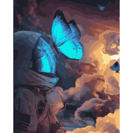 Картина за номерами Космонавт і метелик, GX43423