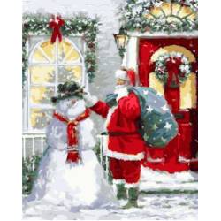 Санта со снеговиком 