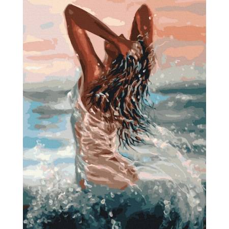 Картина за номерами Дівчина в морі, GX40922