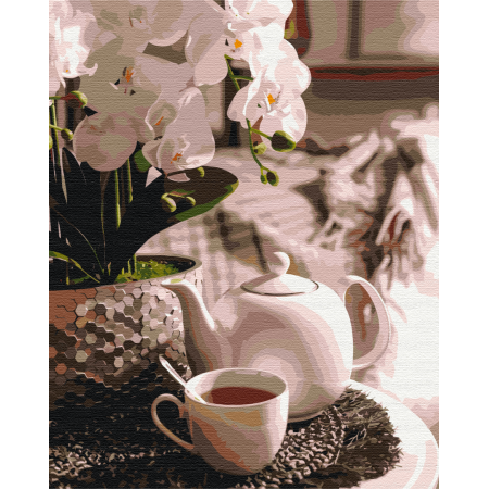 Картина за номерами Чаювання в орхідеях , BS51831