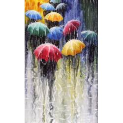 Під дощем яскраві парасольки