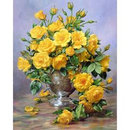 Букет із жовтих троянд