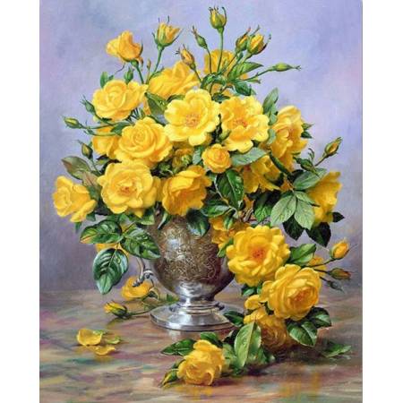 Букет із жовтих троянд