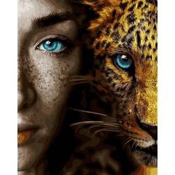 Девушка и леопард 