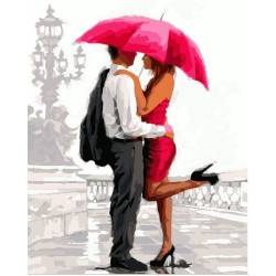 Закохані під червоною парасолькою