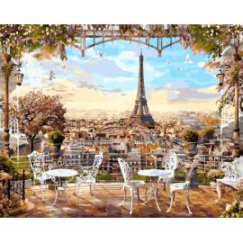 Кафе с видом Эйфелеву башню