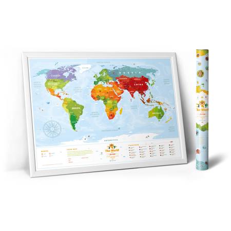 Карта мира Travel Map Kids Animals с набором карточек